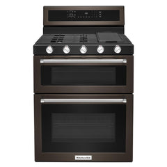 Kitchenaid KFGD500EBS 30-Inch 5 Burner Gas Double Oven Convection Range