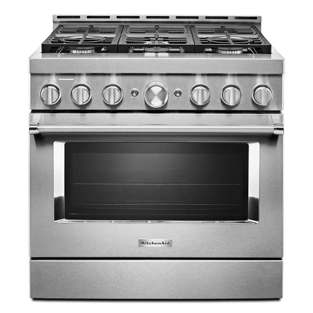 KFGC506JSS KitchenAid® 36'' Smart Commercial-Style Gas Range with 6 Burners