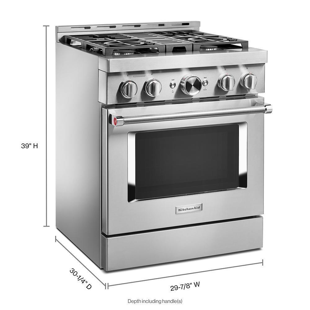 KFGC500JSS KitchenAid® 30'' Smart Commercial-Style Gas Range with 4 Burners