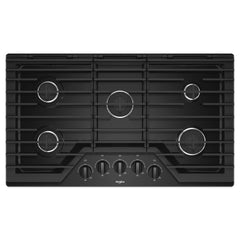 Whirlpool WCG55US6HB 36-inch Gas Cooktop with EZ-2-Lift™ Hinged Cast-Iron Grates