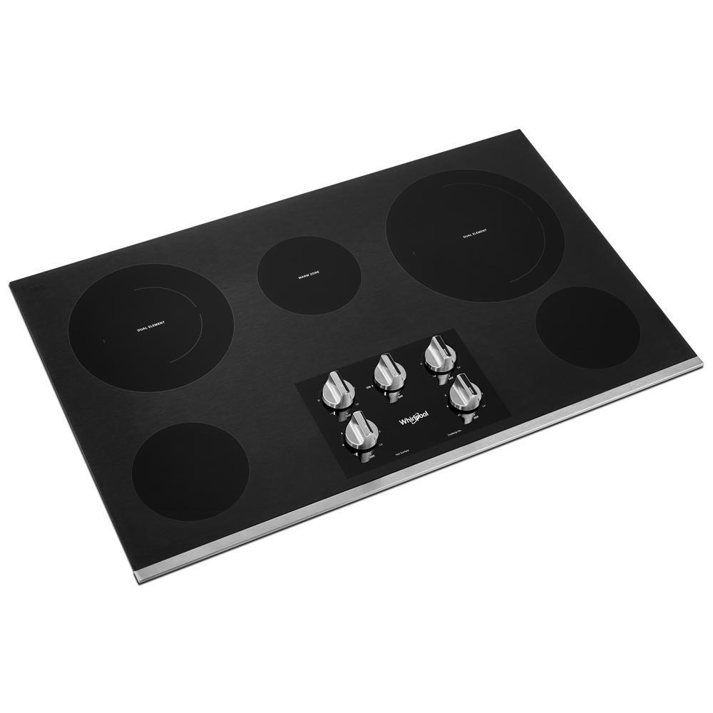 Whirlpool 36-inch Electric Ceramic Glass Cooktop with Two Dual Radiant Elements