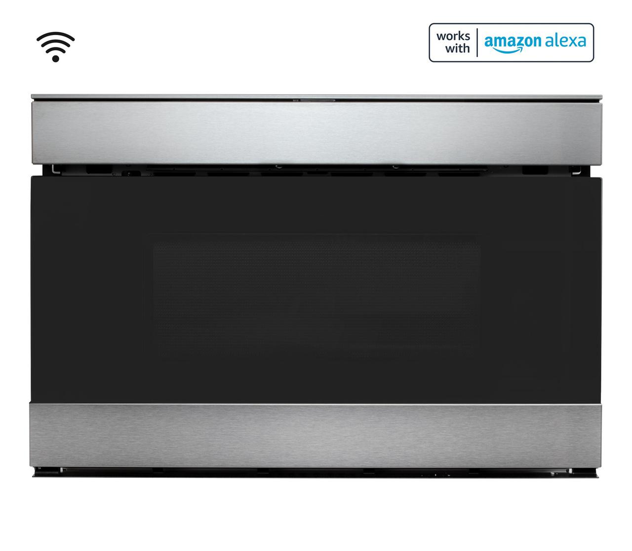 Sharp 24 in. 1.2 cu. ft. 950W Sharp Stainless Steel Smart Easy Wave Open Microwave Drawer Oven