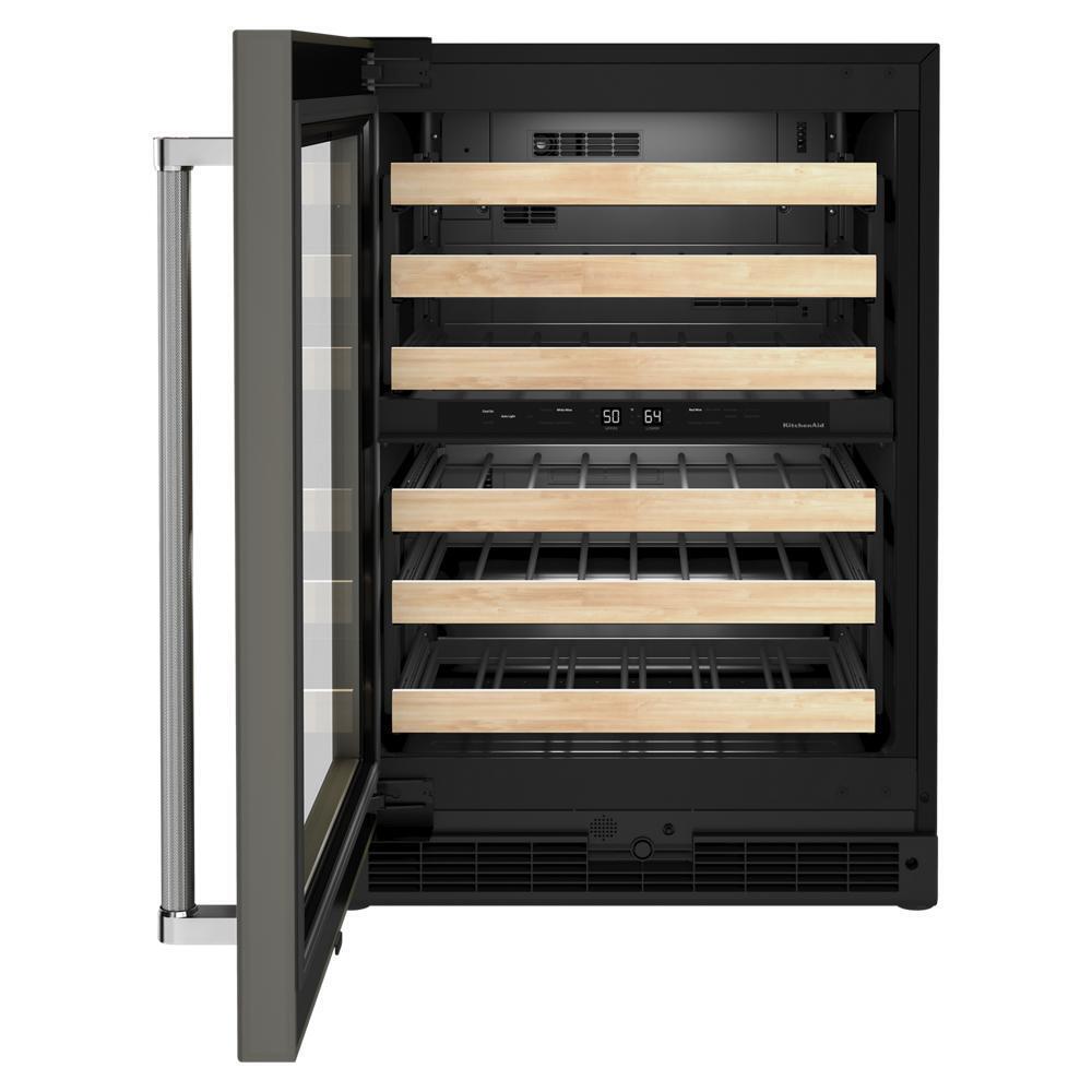 Kitchenaid KUWL214KPA 24" Panel-Ready Undercounter Wine Cellar with Wood-Front Racks