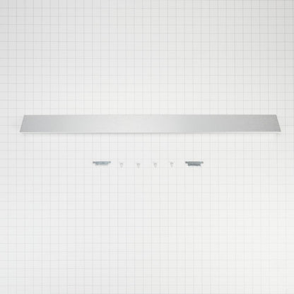 Whirlpool W10113901A Slide-in Range Rear Filler Kit, Stainless Steel, with (1) triangular fill strip, (2) mounting brackets, and two screws