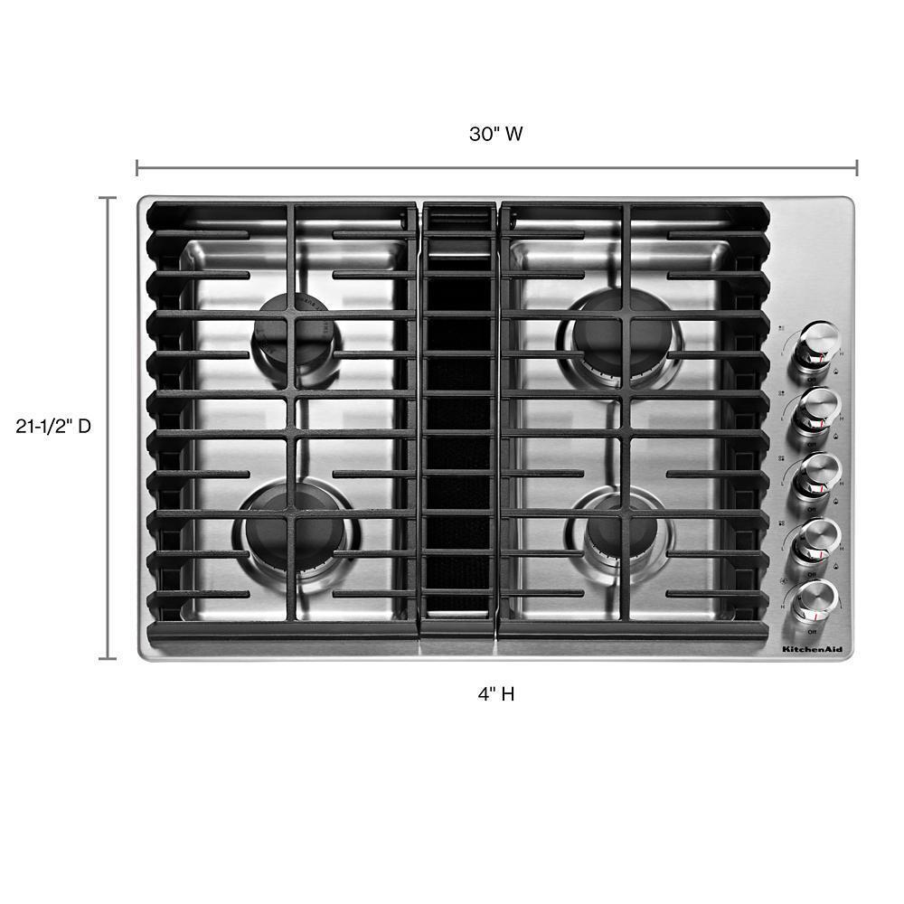 Kitchenaid KCGD500GSS 30" 4 Burner Gas Downdraft Cooktop