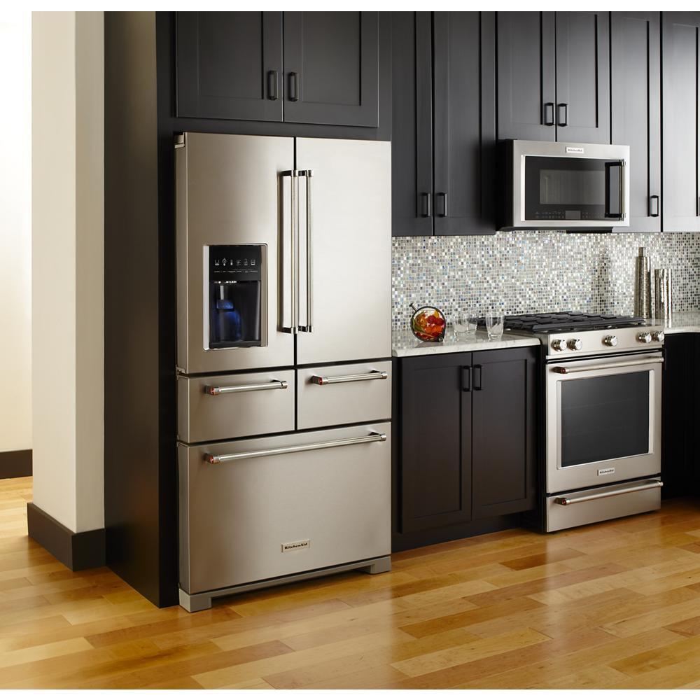 Kitchenaid KRMF706ESS 25.8 Cu. Ft. 36" Multi-Door Freestanding Refrigerator with Platinum Interior Design