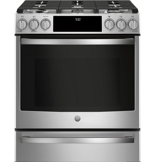 P2S930SELSS GE Profile™ 30" Smart Dual Fuel Slide-In Front-Control Range
