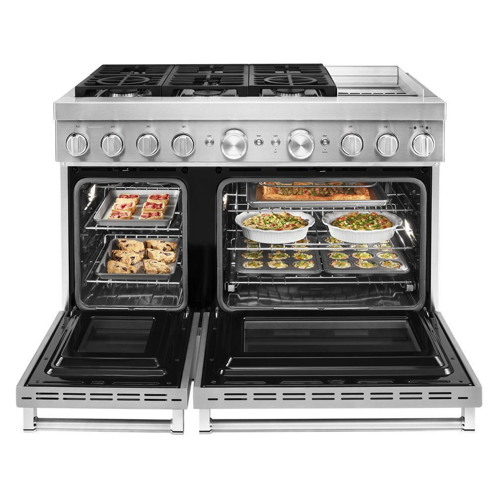 KFDC558JSS KitchenAid® 48'' Smart Commercial-Style Dual Fuel Range with Griddle