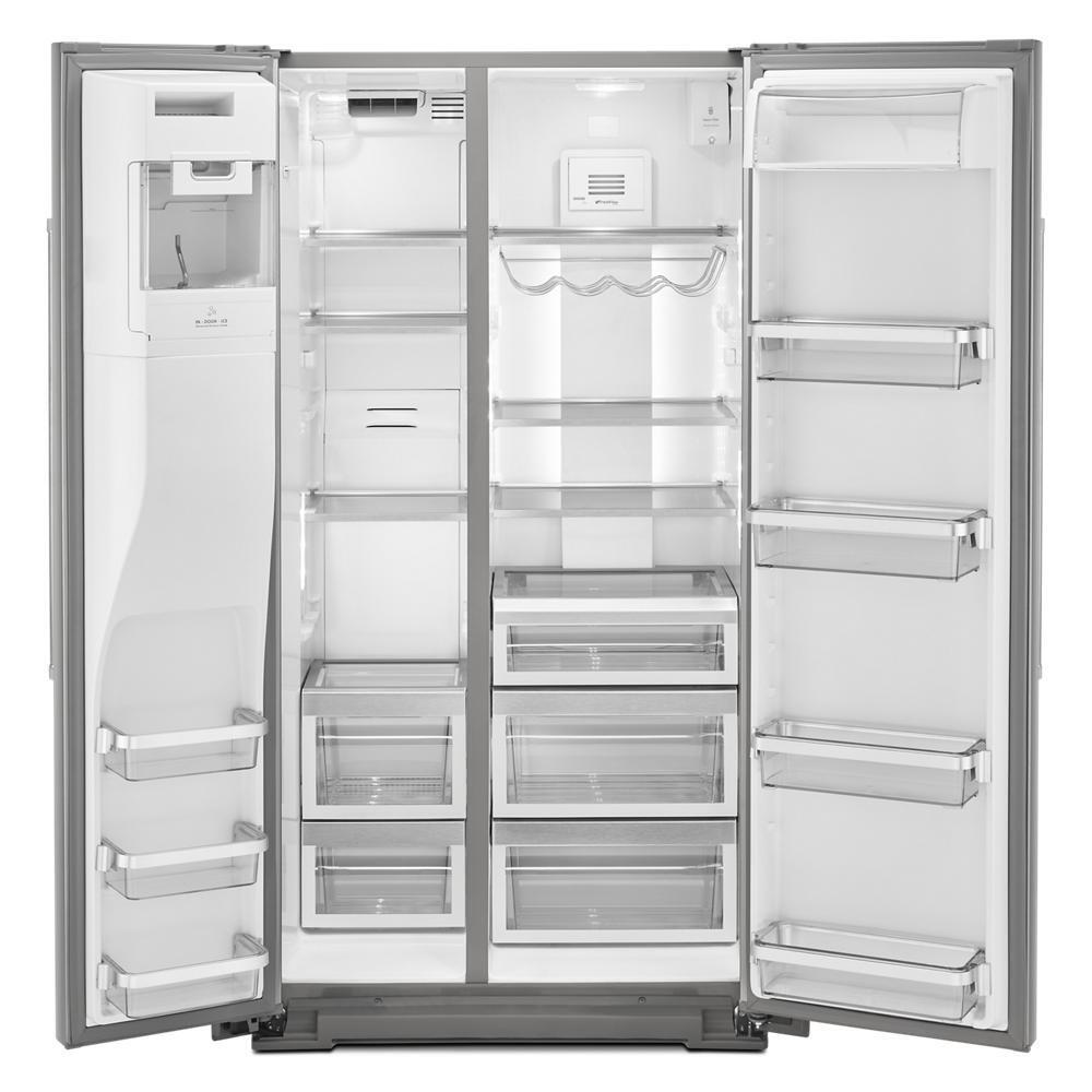 Kitchenaid KRSC700HPS 19.9 cu ft. Counter-Depth Side-by-Side Refrigerator with Exterior Ice and Water and PrintShield™ finish