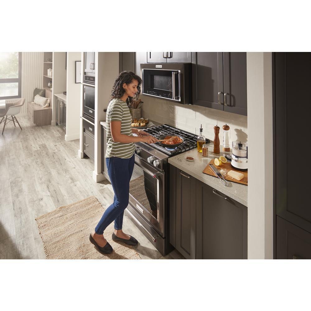 Kitchenaid KSGG700EBS 30-Inch 5-Burner Gas Slide-In Convection Range