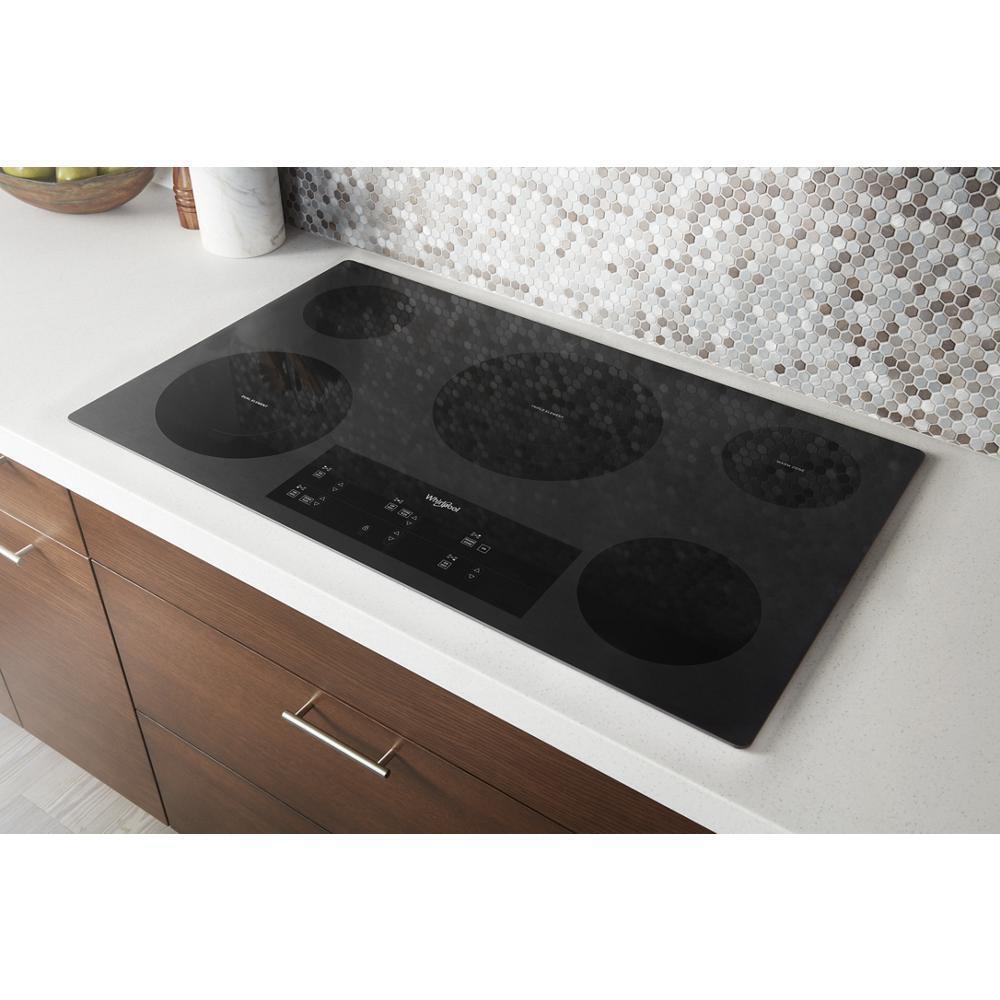 Whirlpool WCE97US6KS 36-inch Electric Ceramic Glass Cooktop with Triple Radiant Element