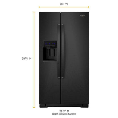 Whirlpool WRS571CIHB 36-inch Wide Counter Depth Side-by-Side Refrigerator - 21 cu. ft.