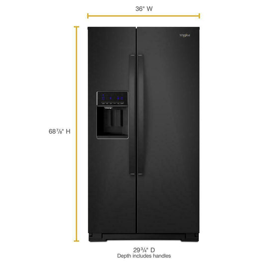 Whirlpool WRS571CIHB 36-inch Wide Counter Depth Side-by-Side Refrigerator - 21 cu. ft.