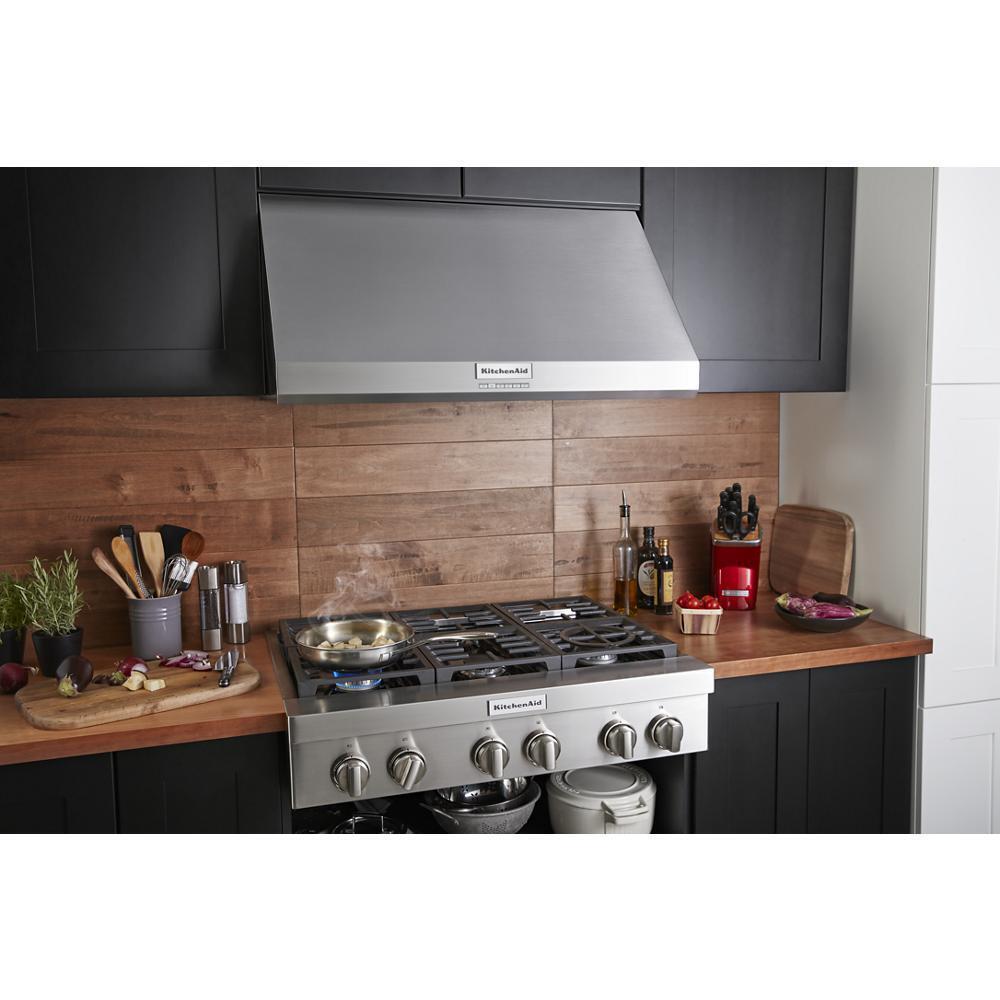 Kitchenaid KVWC906KSS 36" 585 or 1170 CFM Motor Class Commercial-Style Wall-Mount Canopy Range Hood