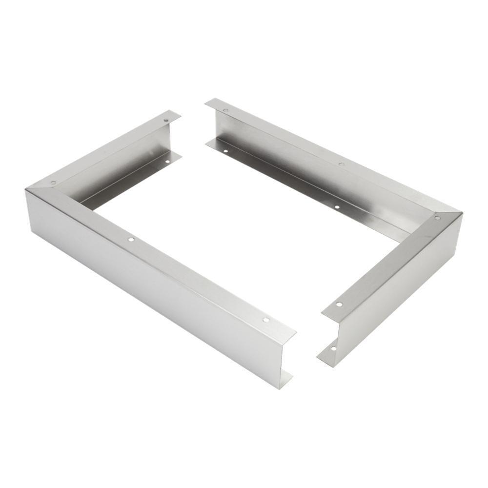Whirlpool W10164745 3" X 17 1/4" X 11" Over-The-Range Microwave Trim Kit with stainless steel trim pieces, mounting hardware, & instructions