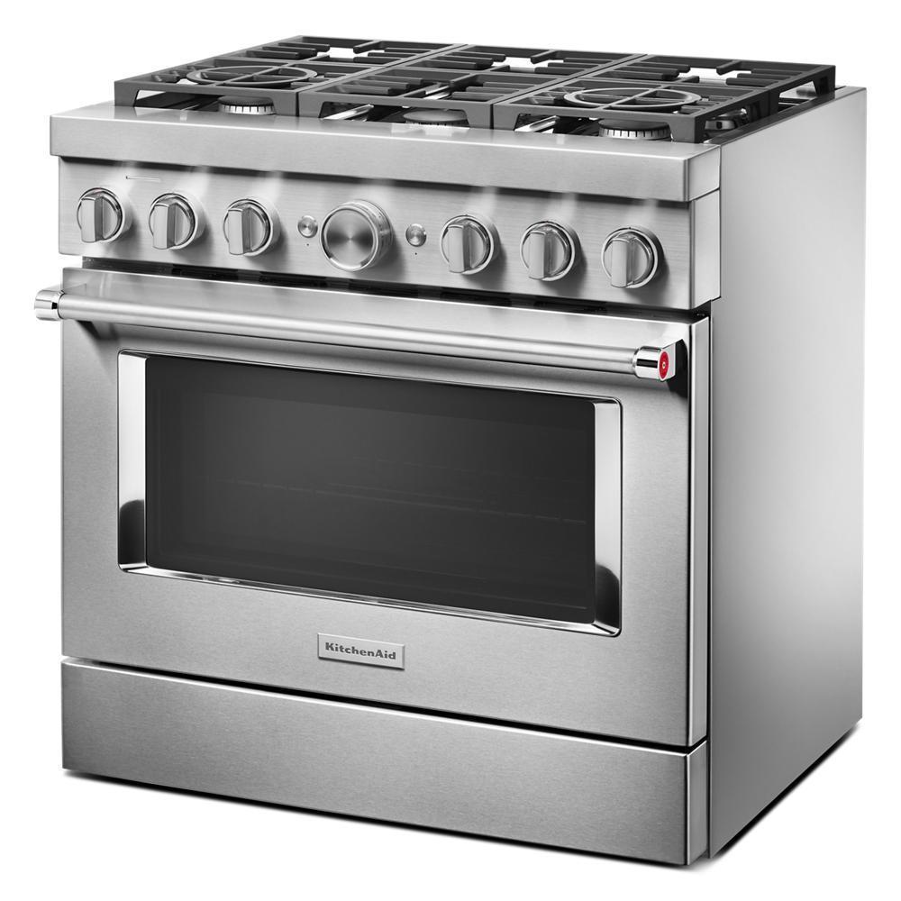 KitchenAid® 36'' Smart Commercial-Style Dual Fuel Range with 6 Burners