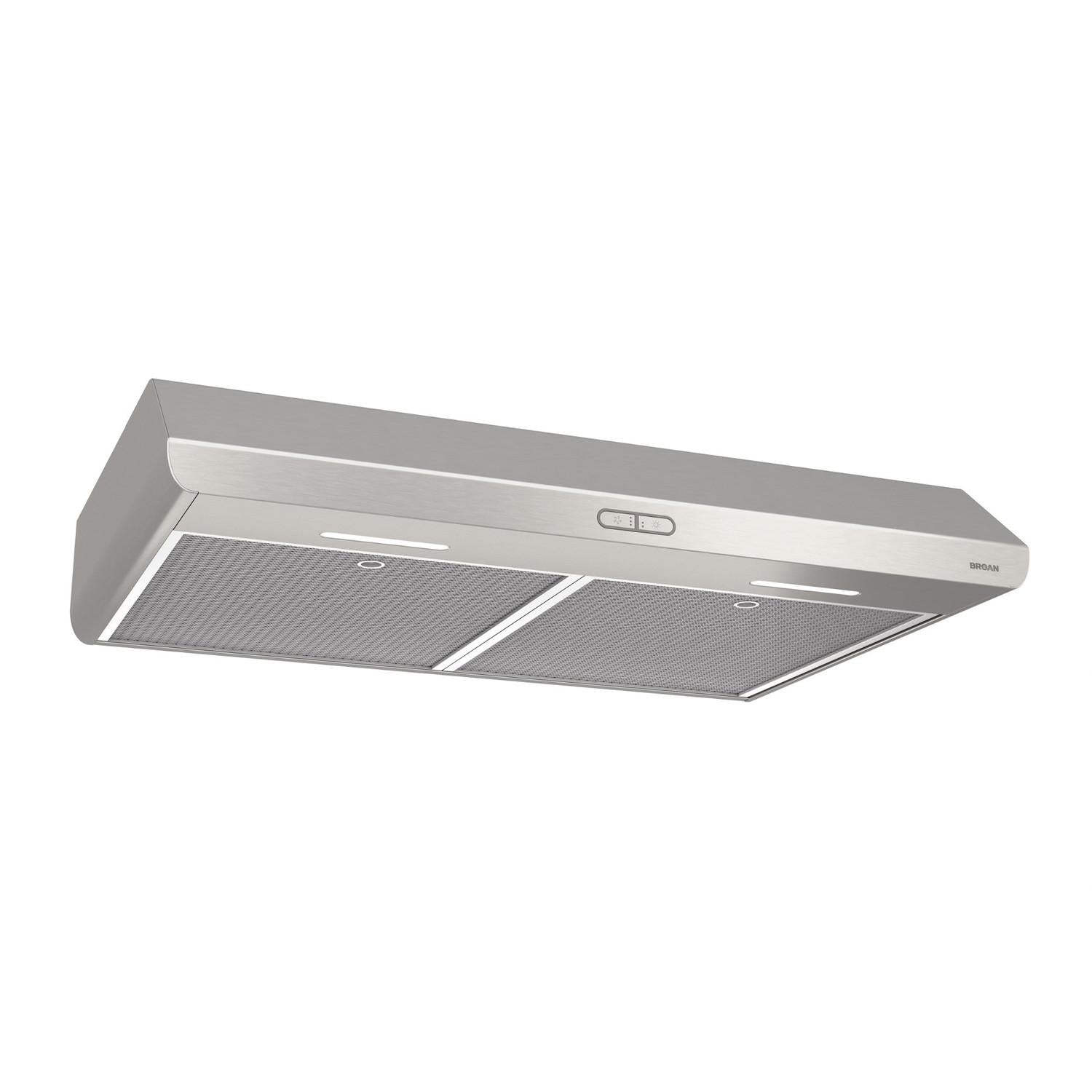 Broan® 36-Inch Convertible Under-Cabinet Range Hood, 300 Max Blower CFM, Stainless Steel