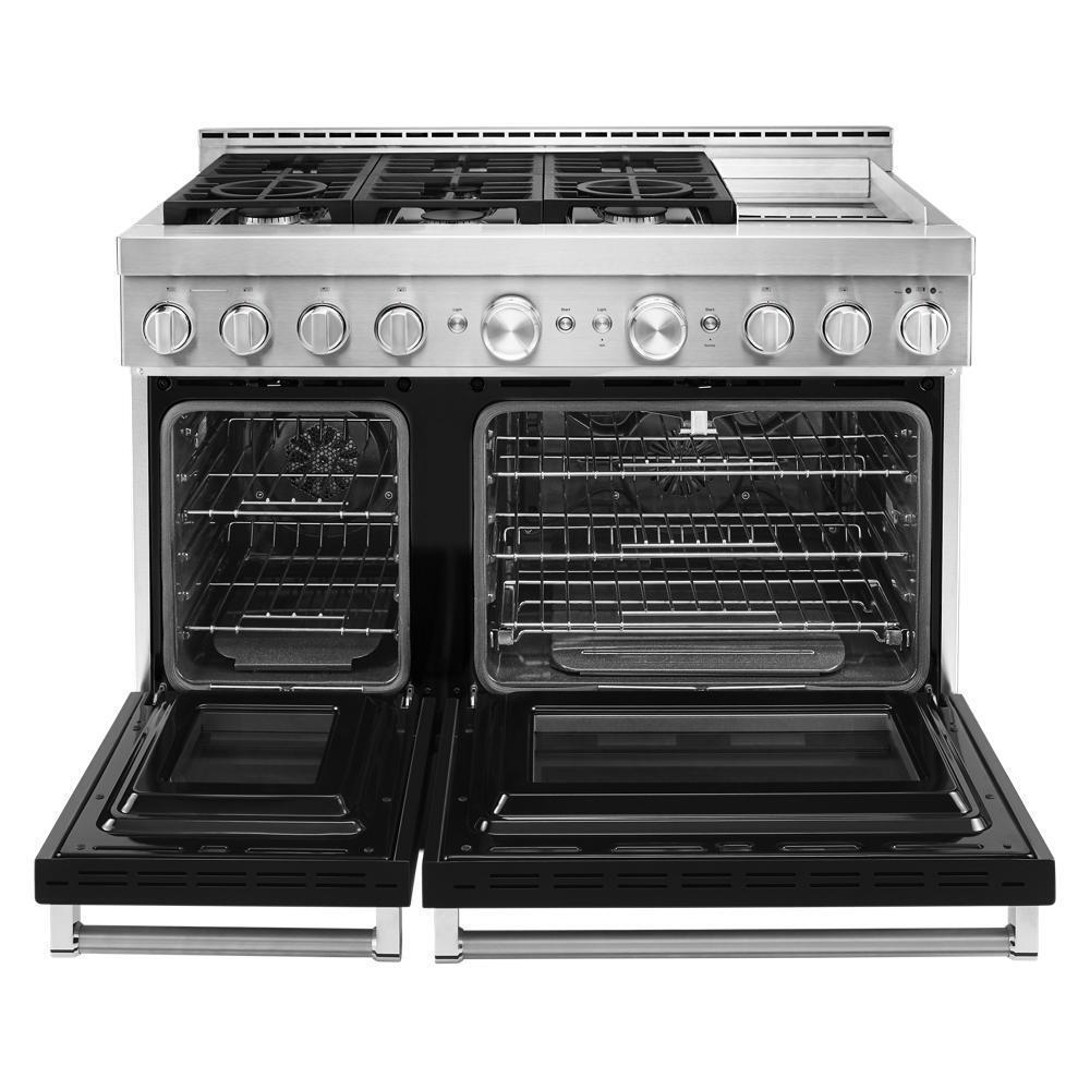 KFGC558JBK KitchenAid® 48'' Smart Commercial-Style Gas Range with Griddle