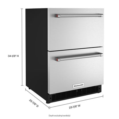 Kitchenaid KUDR204KSB 24" Stainless Steel Undercounter Double-Drawer Refrigerator
