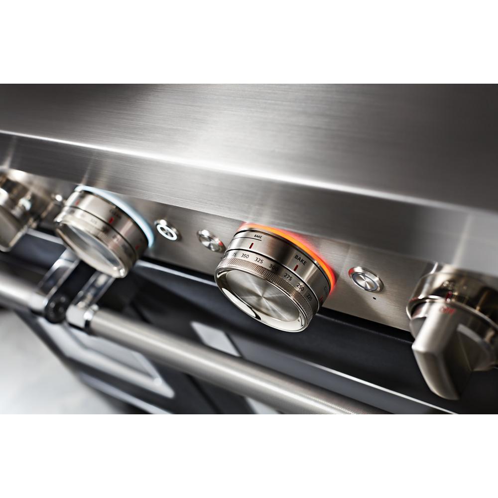 KFDC558JBK KitchenAid® 48'' Smart Commercial-Style Dual Fuel Range with Griddle