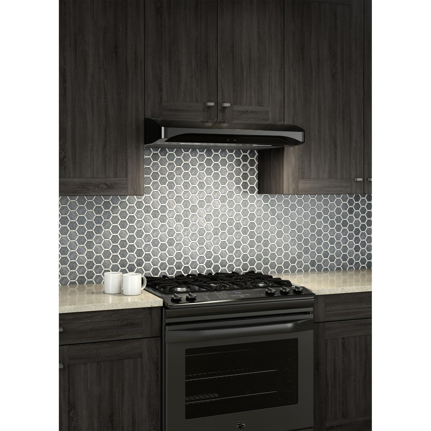 Broan® Elite 36-Inch Convertible Under-Cabinet Range Hood, Black, 375 Max Blower CFM