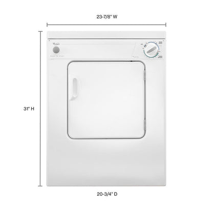 Whirlpool LDR3822PQ 3.4 cu. ft. Compact Front Load Dryer with Flexible Installation