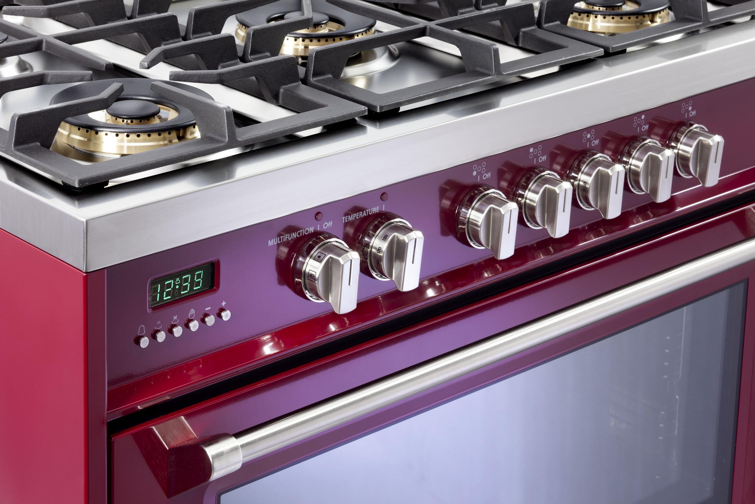 Designer 36" Dual Fuel Single Oven Range - Burgundy