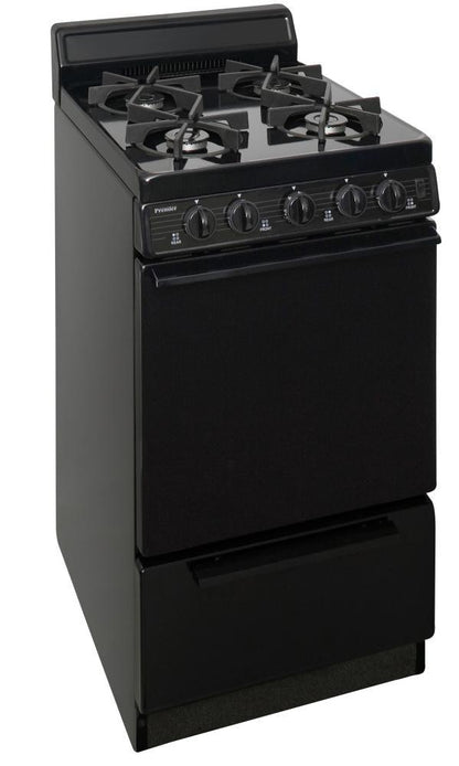 Premier SHK100BP 20 in. Freestanding Sealed Burner Gas Range in Black
