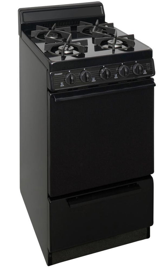 Premier SHK100BP 20 in. Freestanding Sealed Burner Gas Range in Black