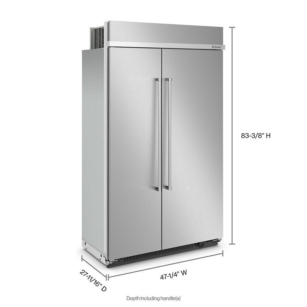 Kitchenaid KBSN708MPS 30 Cu. Ft. 48" Built-In Side-by-Side Refrigerator with PrintShield™ Finish
