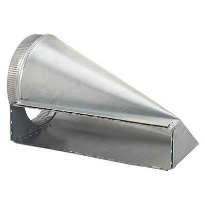 Broan 4-1/2 x 18-1/2 to 10" Round Transition for Range Hoods and Bath Ventilation Fans