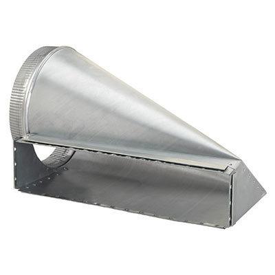 Broan 453 4-1/2 x 18-1/2 to 10" Round Transition for Range Hoods and Bath Ventilation Fans