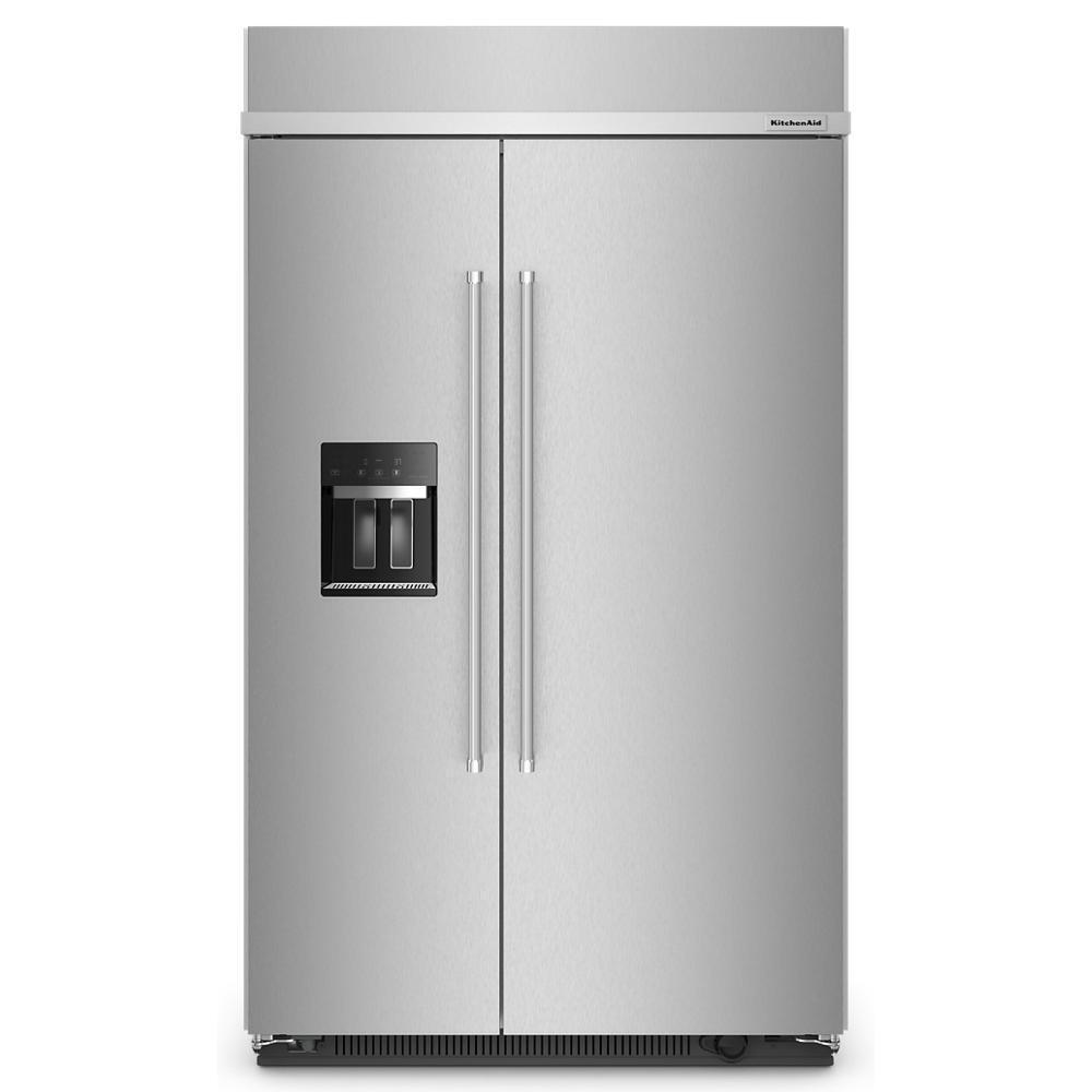 Kitchenaid KBSD708MPS 29.4 Cu. Ft. 48" Built-In Side-by-Side Refrigerator with Ice and Water Dispenser