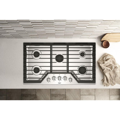 Whirlpool 36-inch Gas Cooktop with EZ-2-Lift™ Hinged Cast-Iron Grates