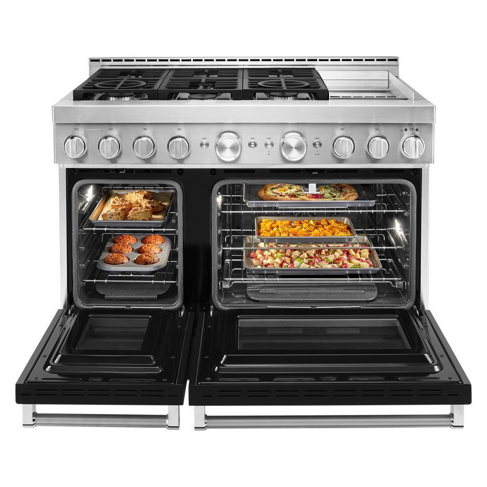 KFGC558JBK KitchenAid® 48'' Smart Commercial-Style Gas Range with Griddle