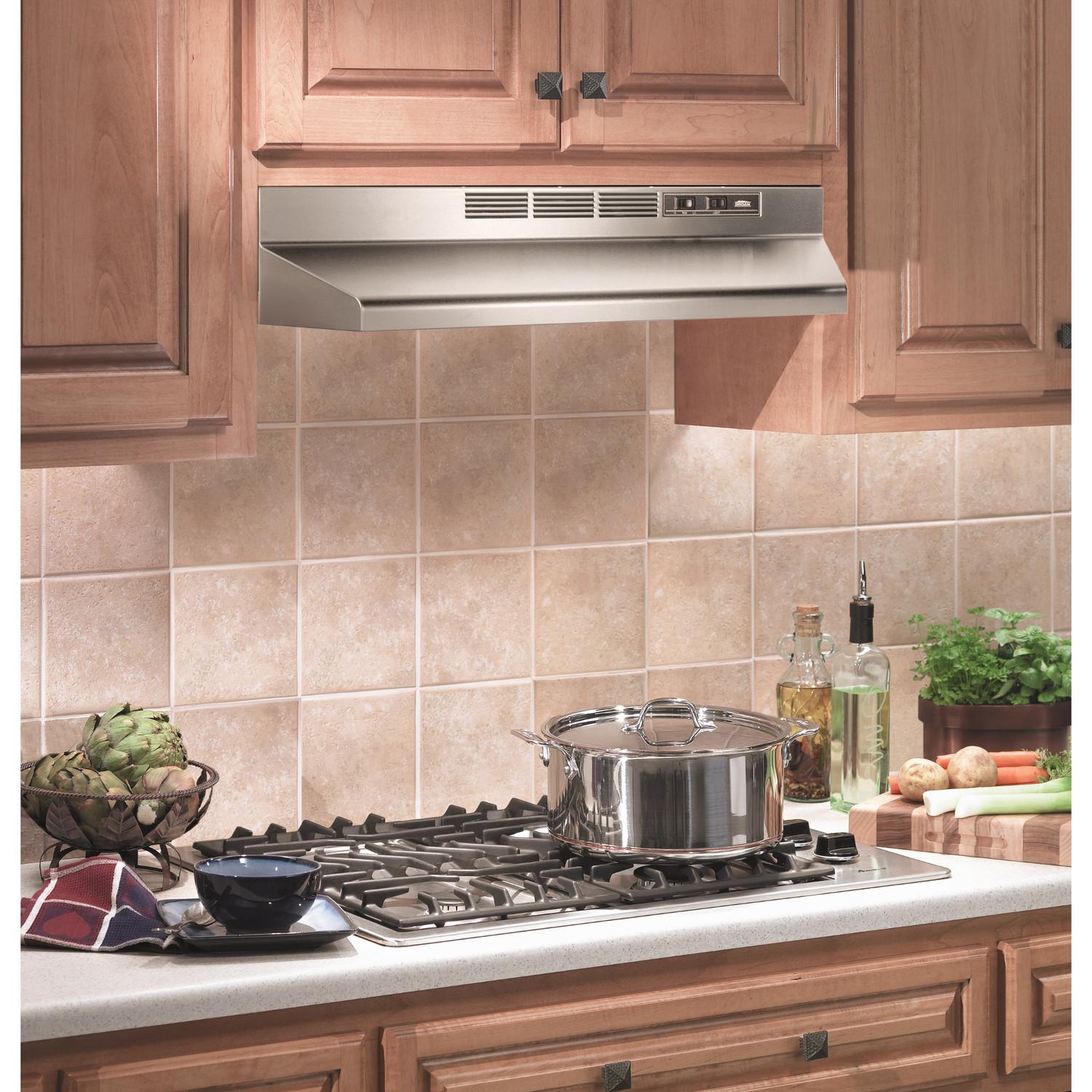 Broan® 30-Inch Ductless Under-Cabinet Range Hood w/ Easy Install System, Stainless Steel