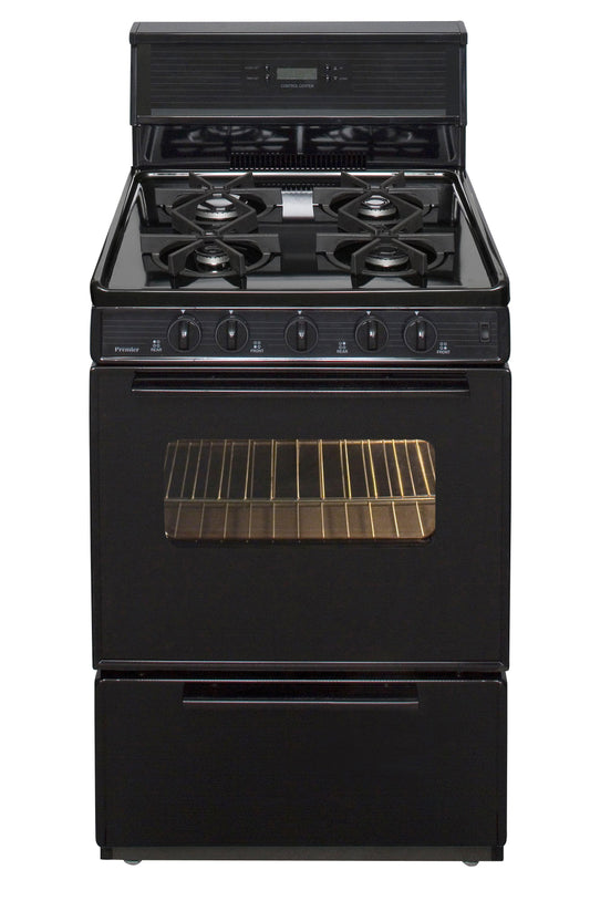Premier SJK340BP 24 in. Freestanding Sealed Burner Gas Range in Black