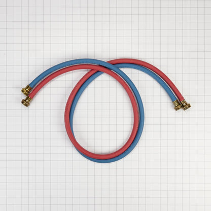 Whirlpool 8212545RP 5' Rubber washer fill hoses rated 1000 PSI with 2 female connections and built-in O-Rings - 2 pack