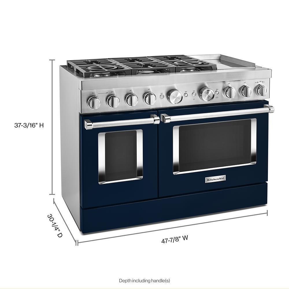 KFDC558JIB KitchenAid® 48'' Smart Commercial-Style Dual Fuel Range with Griddle