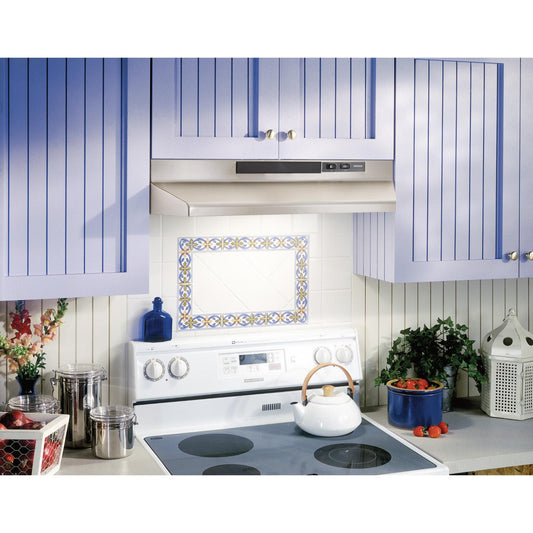 F403004 Broan® 30-Inch Convertible Under-Cabinet Range Hood, 230 Max Blower CFM, Stainless Steel
