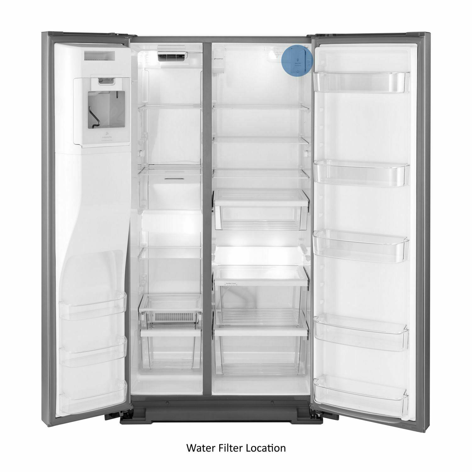 Whirlpool WRSA71CIHZ 36-inch Wide Contemporary Handle Counter Depth Side-by-Side Refrigerator - 21 cu. ft.