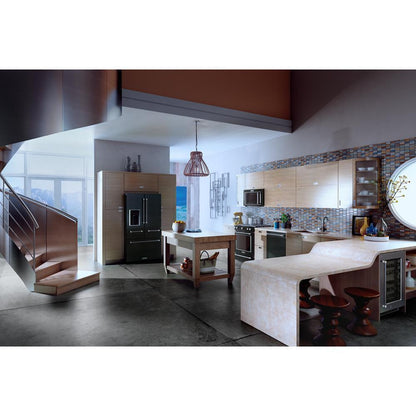 Kitchenaid KRMF706EBS 25.8 Cu. Ft. 36" Multi-Door Freestanding Refrigerator with Platinum Interior Design and PrintShield™ Finish