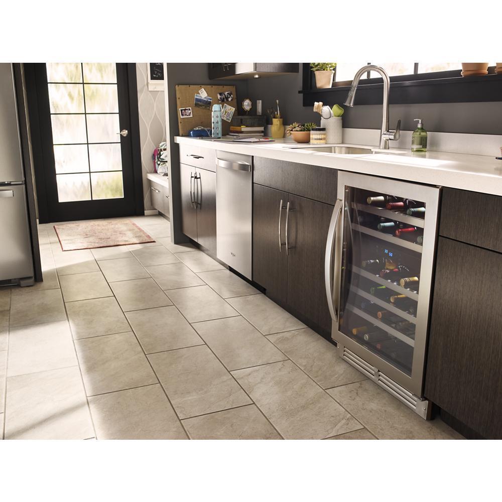 Whirlpool WUW55X24HS 24-inch Wide Undercounter Wine Center with 46-Bottle Wine Storage