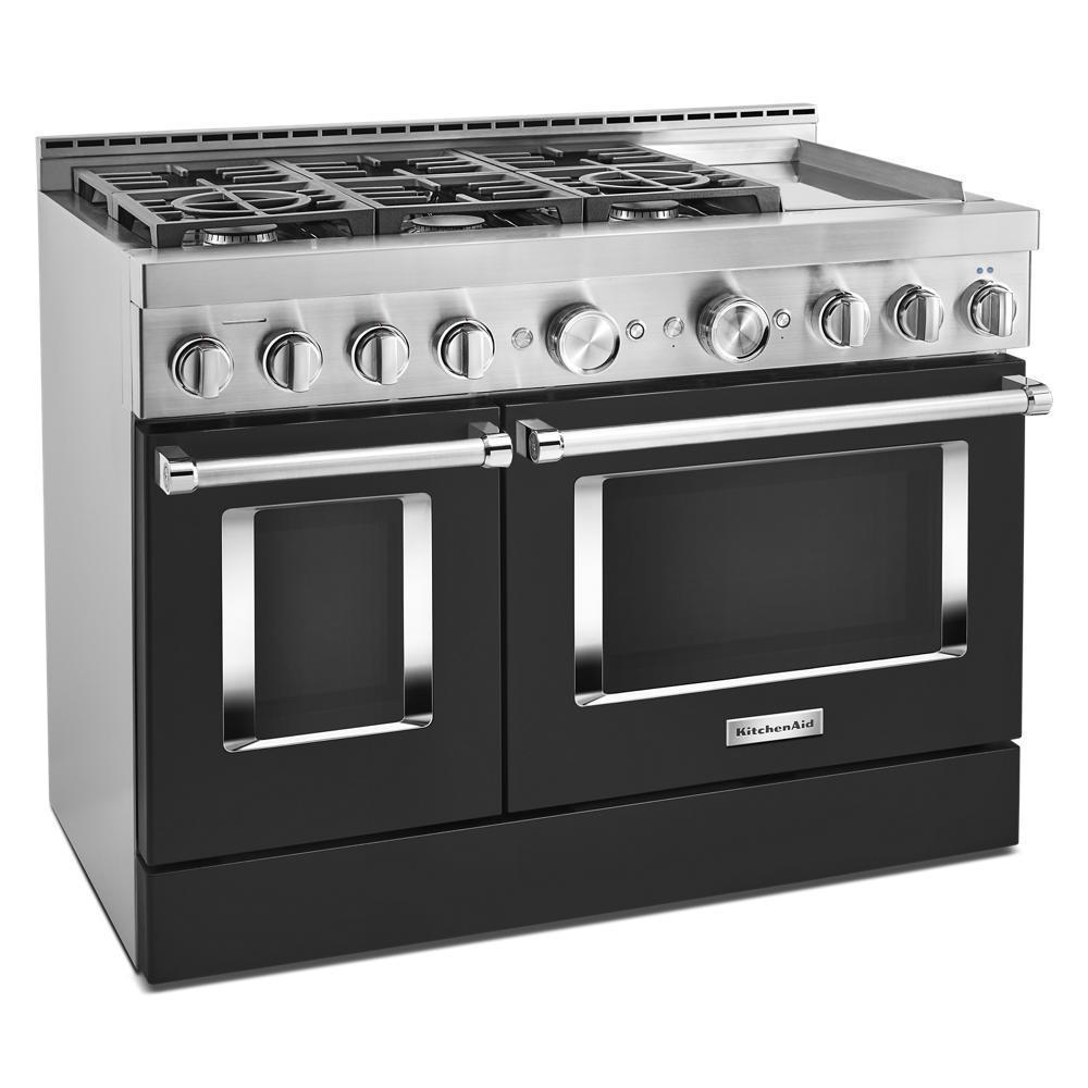 KFGC558JBK KitchenAid® 48'' Smart Commercial-Style Gas Range with Griddle