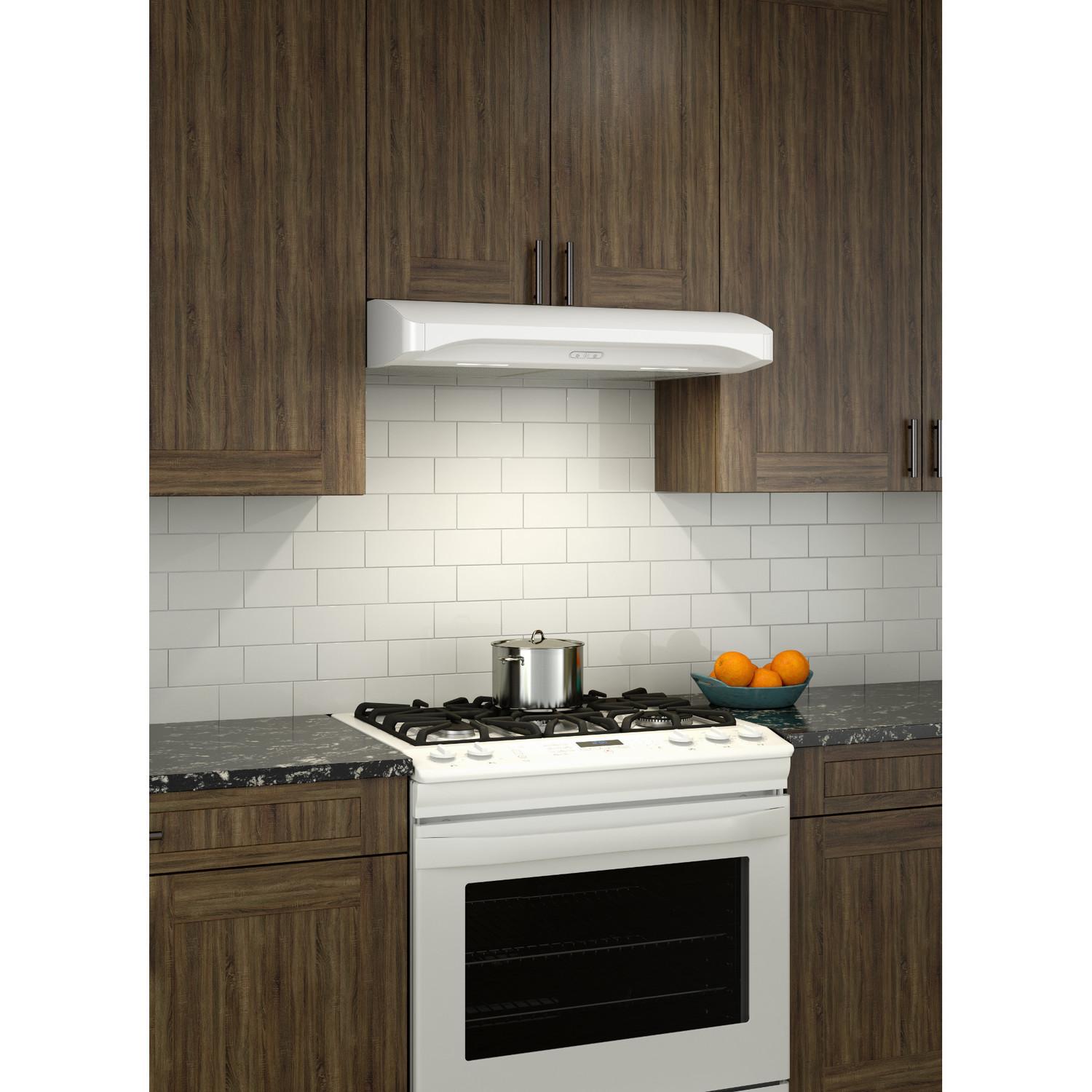 ALT230WW Broan® Elite 30-Inch Convertible Under-Cabinet Range Hood, White, 375 Max Blower CFM