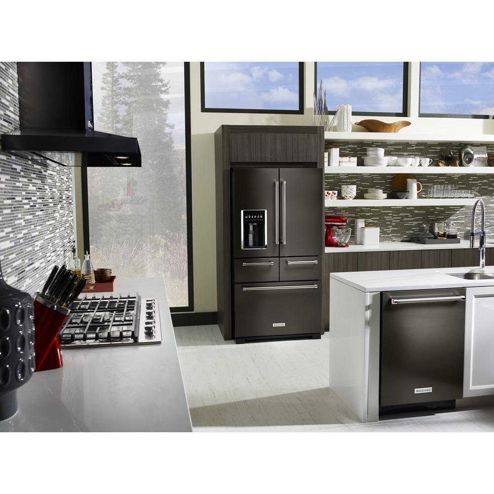Kitchenaid KRMF706EBS 25.8 Cu. Ft. 36" Multi-Door Freestanding Refrigerator with Platinum Interior Design and PrintShield™ Finish