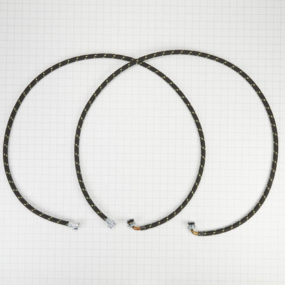 Whirlpool 8212638RP 6' Black braided hoses with 90 degree elbow rated 1700 PSI with two female connections - 2 Pack