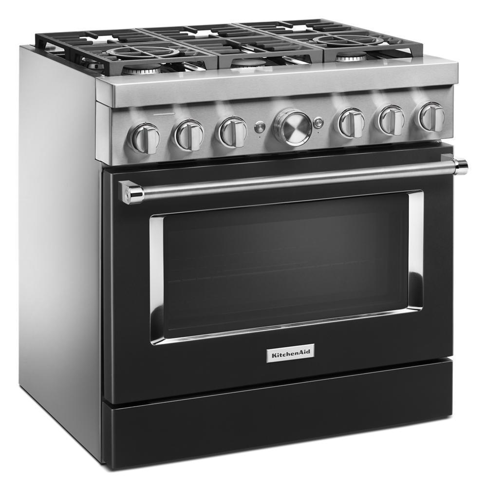KFDC506JBK KitchenAid® 36'' Smart Commercial-Style Dual Fuel Range with 6 Burners