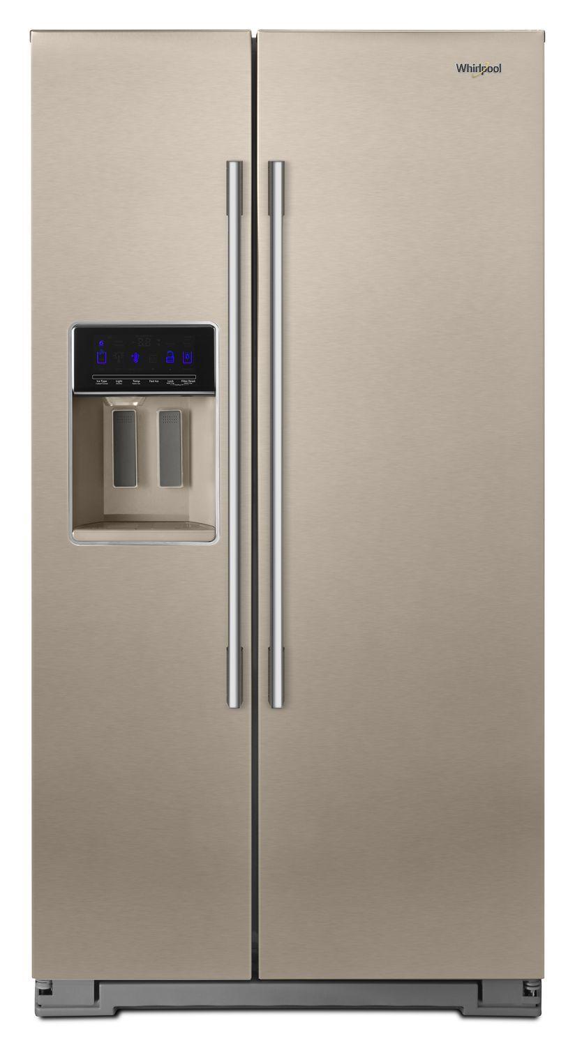 Whirlpool WRSA88FIHN 36-inch Wide Contemporary Handle Side-by-Side Refrigerator - 28 cu. ft. Fingerprint Resistant Sunset Bronze