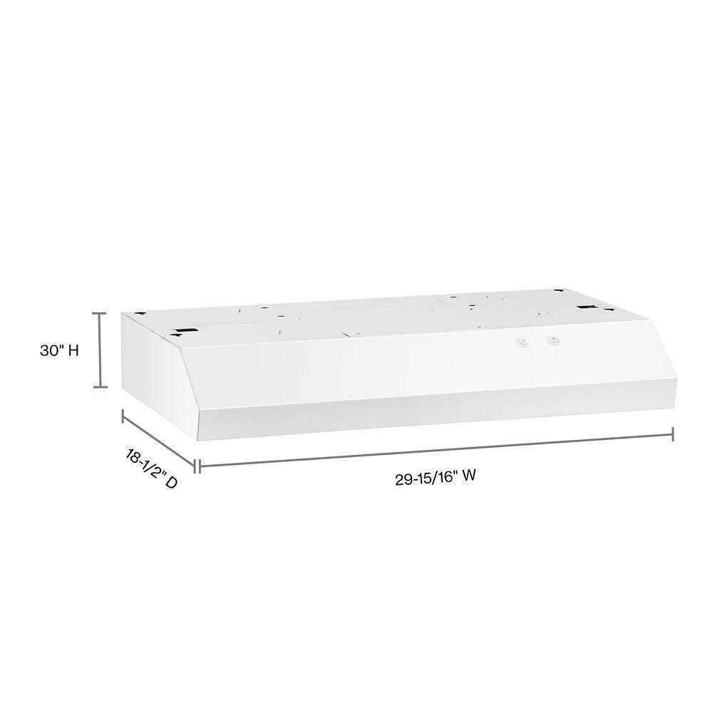 Whirlpool WVU17UC0JW 30" Range Hood with Full-Width Grease Filters